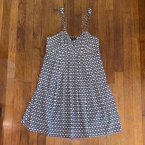 Greylin Navy and White Pattern Dress